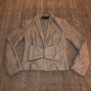 Gray Blazer with Bow tie in Front